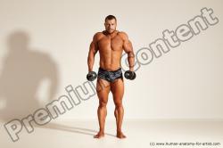 Underwear Gymnastic poses Man White Standing poses - ALL Muscular Short Brown Standing poses - simple Dynamic poses Academic